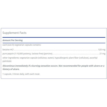 Betaine HCL Pepsin - Pure Encapsulations - Supports Healthy Digestion with Betaine HCL